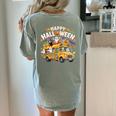 Teacher Halloween School Bus Driver Cute Ghost Witch Party Women's Comfort Colors T-Shirt Back Print Bay