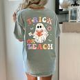 Teacher Halloween Trick Or Teach Floral Ghost Women's Comfort Colors T-Shirt Back Print Bay Teacher Halloween Trick Or Teach Floral Ghost Women's Comfort Colors T-Shirt Back Print Bay