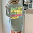 Teacher Overuse 67 Teacher Women's Comfort Colors T-Shirt Back Print Bay