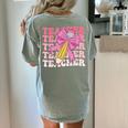 Teacher Pencil Back To School Groovy Pink Teacher First Day Women's Comfort Colors T-Shirt Back Print Bay Teacher Pencil Back To School Groovy Pink Teacher First Day Women's Comfort Colors T-Shirt Back Print Bay