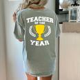 Teacher Of The Year For Men Women Women's Comfort Colors T-Shirt Back Print Bay Teacher Of The Year For Men Women Women's Comfort Colors T-Shirt Back Print Bay