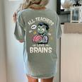 Teachers Love Brains Tee-Shirt Men Women Halloween Teacher Women's Comfort Colors T-Shirt Back Print Bay