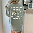 Teachers Red Ribbon Week Say No To Drugs Say Yes To Books Women's Comfort Colors T-Shirt Back Print Bay
