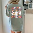 Teaching My Boos Cute Spooky Ghost Teacher Halloween Women Women's Comfort Colors T-Shirt Back Print Bay