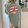 Teaching Is My Superpower Retro Comic Super Teacher Women's Comfort Colors T-Shirt Back Print Bay