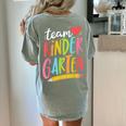 Team Kindergarten Teacher Student Back To School Women's Comfort Colors T-Shirt Back Print Bay