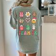 Team TK Teacher Christmas Groovy Smile Face Girl Boy Kid TK Women's Comfort Colors T-Shirt Back Print Bay
