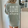Tenured Professor Women Teacher Tired Tenacious And Tenure Women's Comfort Colors T-Shirt Back Print Bay