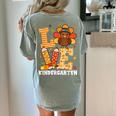 Thanksgiving Love Kindergarten Teacher Turkey Autumn Fall Women's Comfort Colors T-Shirt Back Print Bay Thanksgiving Love Kindergarten Teacher Turkey Autumn Fall Women's Comfort Colors T-Shirt Back Print Bay