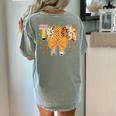Thanksgiving Teacher Pencil Bow One Thankful Teacher Fall Women's Comfort Colors T-Shirt Back Print Bay