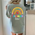 TK And Kinder Crew TK Teacher Transitional Kindergarten PreK Women's Comfort Colors T-Shirt Back Print Bay