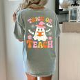 Trick Or Teach Cute Floral Ghost Teacher Halloween Costume Women's Comfort Colors T-Shirt Back Print Bay Trick Or Teach Cute Floral Ghost Teacher Halloween Costume Women's Comfort Colors T-Shirt Back Print Bay