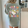Trick Or Teach Groovy Teacher Halloween Retro Teacher Ghost Women's Comfort Colors T-Shirt Back Print Bay Trick Or Teach Groovy Teacher Halloween Retro Teacher Ghost Women's Comfort Colors T-Shirt Back Print Bay