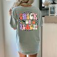 Trick Or Teach Retro Groovy Halloween Teacher Women's Comfort Colors T-Shirt Back Print Bay