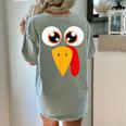 Turkey Face Halloween Costume Thanksgiving Teacher Nurse Women's Comfort Colors T-Shirt Back Print Bay Turkey Face Halloween Costume Thanksgiving Teacher Nurse Women's Comfort Colors T-Shirt Back Print Bay