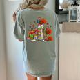 Turkey Reading Books Fall Thanksgiving Teacher Librarian Women's Comfort Colors T-Shirt Back Print Bay Turkey Reading Books Fall Thanksgiving Teacher Librarian Women's Comfort Colors T-Shirt Back Print Bay