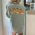 Turkey Reading Books Fall Thanksgiving Teacher Student Women's Comfort Colors T-Shirt Back Print Bay