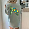 Turtle Puzzle Pieces For Autism Awareness Kids Women Teacher Women's Comfort Colors T-Shirt Back Print Bay Turtle Puzzle Pieces For Autism Awareness Kids Women Teacher Women's Comfort Colors T-Shirt Back Print Bay