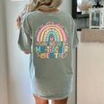 Twinning With My Teacher Bestie Rainbow Matching Teachers Women's Comfort Colors T-Shirt Back Print Bay