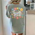 Wildflower 4th Fourth Grade Floral Back To School Teacher Women's Comfort Colors T-Shirt Back Print Bay