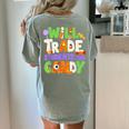 Will Trade Students For Candy Teacher Cute Halloween Costume Women's Comfort Colors T-Shirt Back Print Bay
