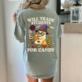 Will Trade Students For Candy Teacher Ghost Halloween Women's Comfort Colors T-Shirt Back Print Bay Will Trade Students For Candy Teacher Ghost Halloween Women's Comfort Colors T-Shirt Back Print Bay
