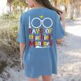 100 Days Of Mischief Managed Teacher Kid 100th Day Of School Women's Comfort Colors T-Shirt Back Print Blue Jean 100 Days Of Mischief Managed Teacher Kid 100th Day Of School Women's Comfort Colors T-Shirt Back Print Blue Jean