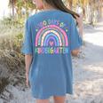 100th Day Of Kindergarten Teacher Kids 100 Days Smarter Women's Comfort Colors T-Shirt Back Print Blue Jean