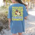 100th Day Of School Teacher Monkey Pun Banana For Men Women Girls Kids Women's Comfort Colors T-Shirt Back Print Blue Jean