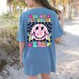In My 1st Grade Era Smile Face Back To School Teacher Kid Women's Comfort Colors T-Shirt Back Print Blue Jean