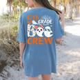 5th Grade Boo Crew Teachers Students Ghost Halloween Women's Comfort Colors T-Shirt Back Print Blue Jean
