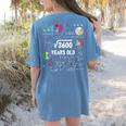 60 Year Old Math Teacher Square Root Of 3600 60th Birthday Women's Comfort Colors T-Shirt Back Print Blue Jean