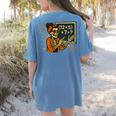 67 Teacher Halloween Skeleton Six Seven Meme Math Women's Comfort Colors T-Shirt Back Print Blue Jean