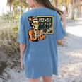 67 Teacher Halloween Skeleton Women's Comfort Colors T-Shirt Back Print Blue Jean