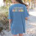 AG Teacher Future Farmer Agriculture Teacher Men Women Women's Comfort Colors T-Shirt Back Print Blue Jean