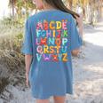 Alphabet A-Z ABC Kids Back To School Pre K Teachers Women's Comfort Colors T-Shirt Back Print Blue Jean Alphabet A-Z ABC Kids Back To School Pre K Teachers Women's Comfort Colors T-Shirt Back Print Blue Jean