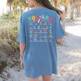 Alphabet Positive Affirmations Back To School Teacher Women's Comfort Colors T-Shirt Back Print Blue Jean