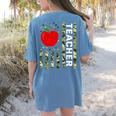 American Flag Camouflage Teacher Patriotic 4th Of July Women's Comfort Colors T-Shirt Back Print Blue Jean