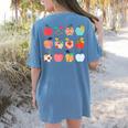 Art Apples Back To School For Teacher Student Women's Comfort Colors T-Shirt Back Print Blue Jean Art Apples Back To School For Teacher Student Women's Comfort Colors T-Shirt Back Print Blue Jean