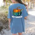 Art Teacher Pumpkin Halloween Night Men Women Women's Comfort Colors T-Shirt Back Print Blue Jean