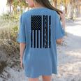ASL Flag Sign Language Deaf ASL Teacher For Men Women Women's Comfort Colors T-Shirt Back Print Blue Jean