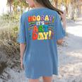 Back To School Hooray It's Art Day Art Teacher Artist Women's Comfort Colors T-Shirt Back Print Blue Jean