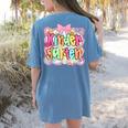 Back To School Kindergarten Preppy Teacher Girl Women's Comfort Colors T-Shirt Back Print Blue Jean