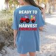 Back To School Teacher Farming Tractor Farmer Kids 100th Day Women's Comfort Colors T-Shirt Back Print Blue Jean Back To School Teacher Farming Tractor Farmer Kids 100th Day Women's Comfort Colors T-Shirt Back Print Blue Jean