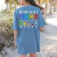 Battery Life Of A Teacher School Teacher Appreciation Women's Comfort Colors T-Shirt Back Print Blue Jean