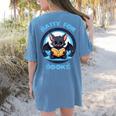 Batty About Books Lover Teacher Librarian Bookish Halloween For Men Women Kids Women's Comfort Colors T-Shirt Back Print Blue Jean