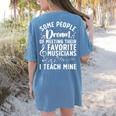 Best Music Teacher For Men Women Musician Band Piano Teacher Women's Comfort Colors T-Shirt Back Print Blue Jean