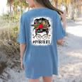 Bleached Teacher Para Life Paraprofessional Cute Messy Bun For Men Women Girls Kids Women's Comfort Colors T-Shirt Back Print Blue Jean