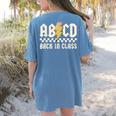 Boys Girls Teachers Rock Back To School ABCD Back In Class Women's Comfort Colors T-Shirt Back Print Blue Jean