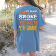 My Broom Broke So Now I Teach 5th Grade Halloween Teacher Women's Comfort Colors T-Shirt Back Print Blue Jean My Broom Broke So Now I Teach 5th Grade Halloween Teacher Women's Comfort Colors T-Shirt Back Print Blue Jean